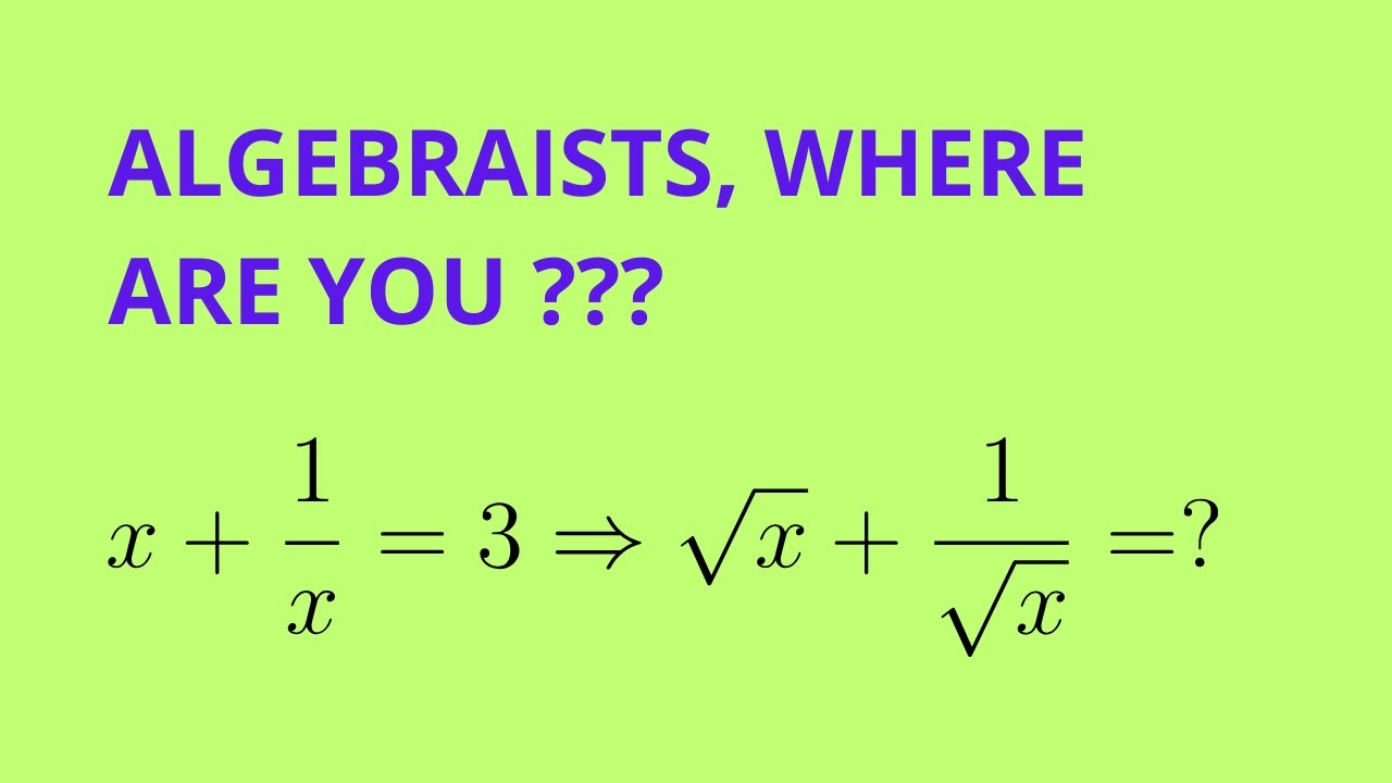 Can You Solve This Square Root Puzzle ??
