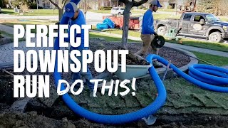 How To Install Underground Downspouts With Pop-up Drain and Catch Basin [ The Perfect Drainage Run ]