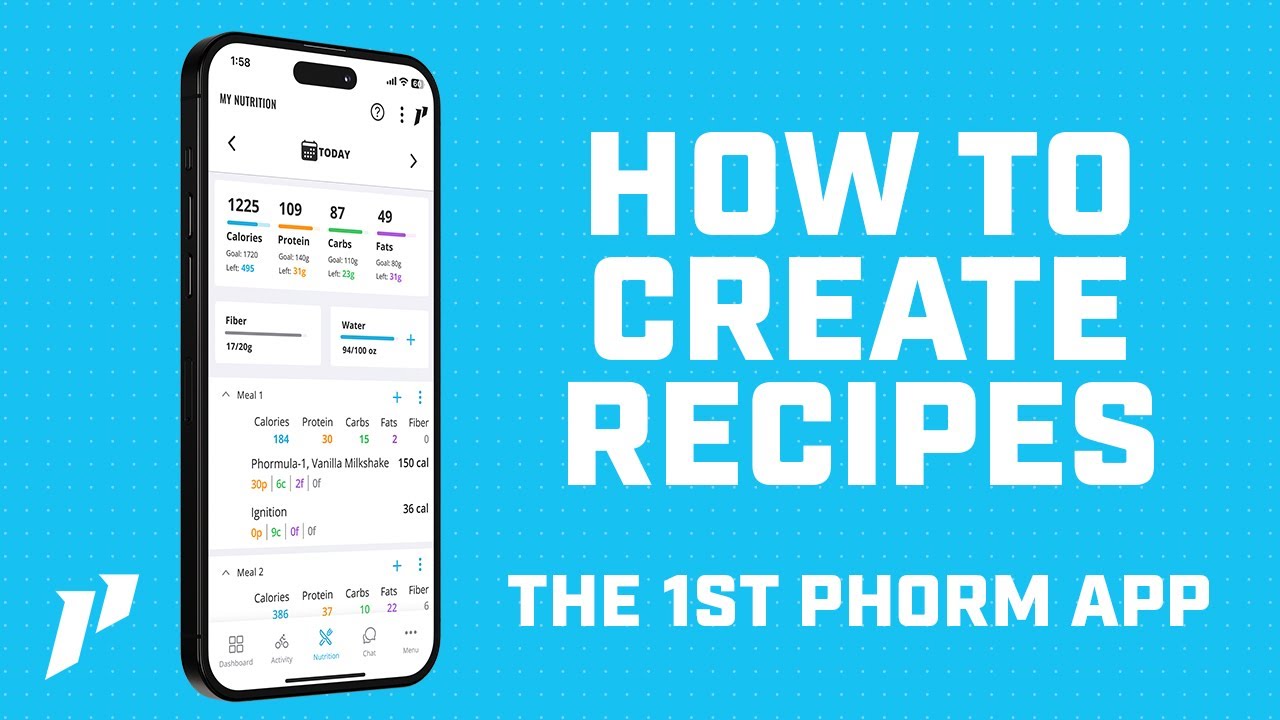 How To Create Recipes In The 1st Phorm App