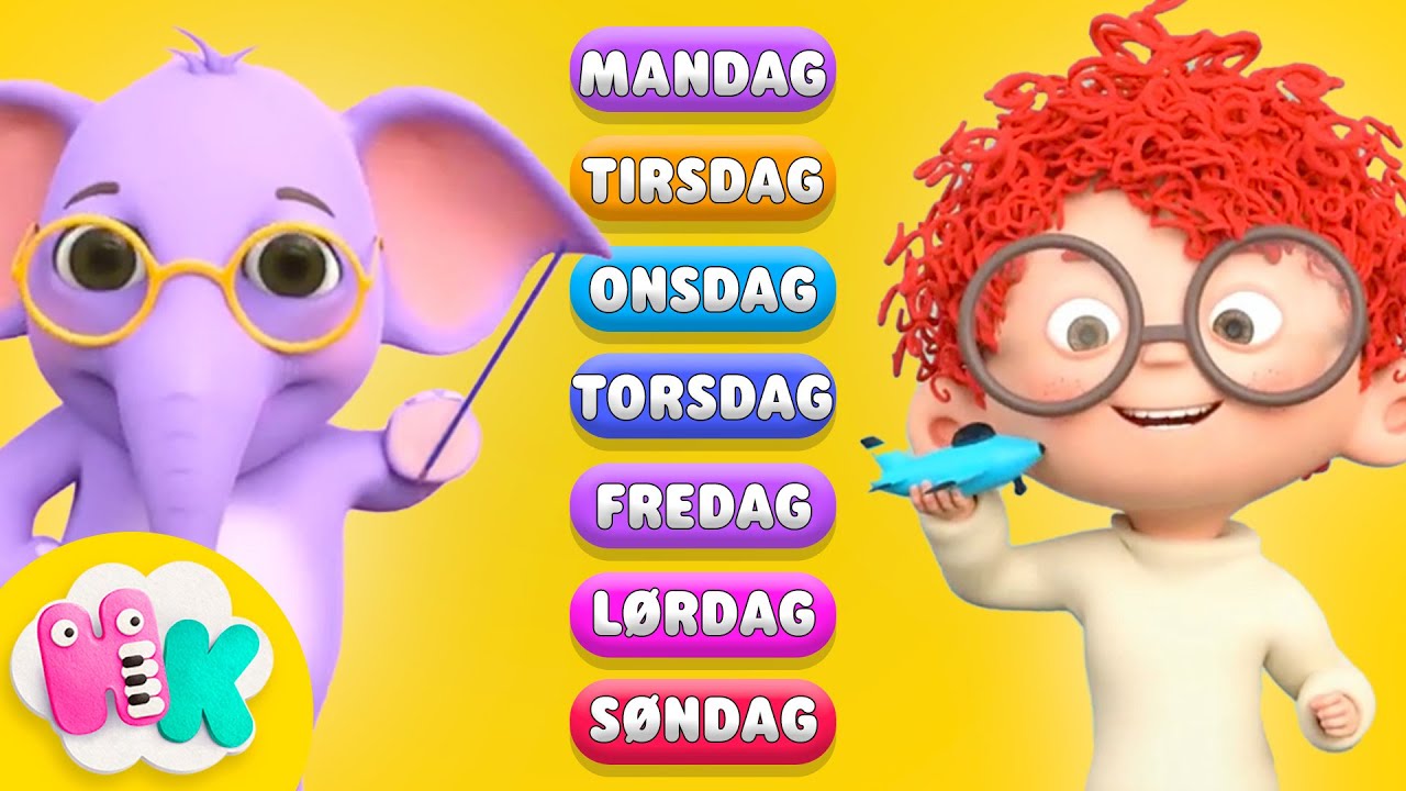 Ukedagene Sang 📅 Mandag Tirsdag : Lær Barn Babyer De 7 Dager i Uken | Barnesanger På Norsk | HeyKids