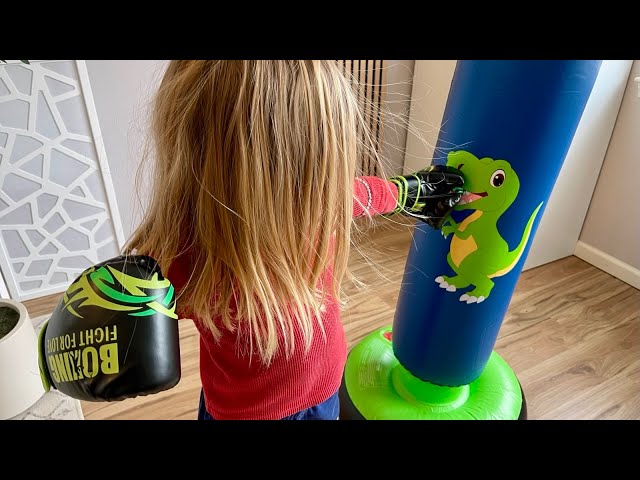 QPAU Inflatable Punching Bag for Kids – 48" Dinosaur Boxing Bag Toy for Boys & Girls Ages 3-6