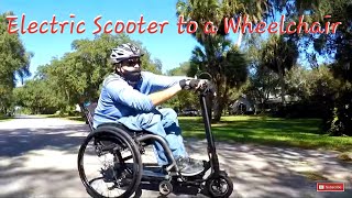 How to attach a Electric Scooter to a Wheelchair and have Off Road Mobility
