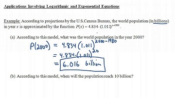 Applications Involving Logarithmic and Exponential Equations