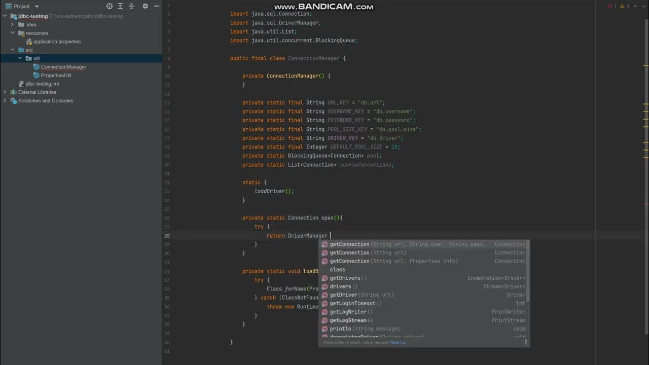 Java connection to jdbc and implement connection pool - YouTube