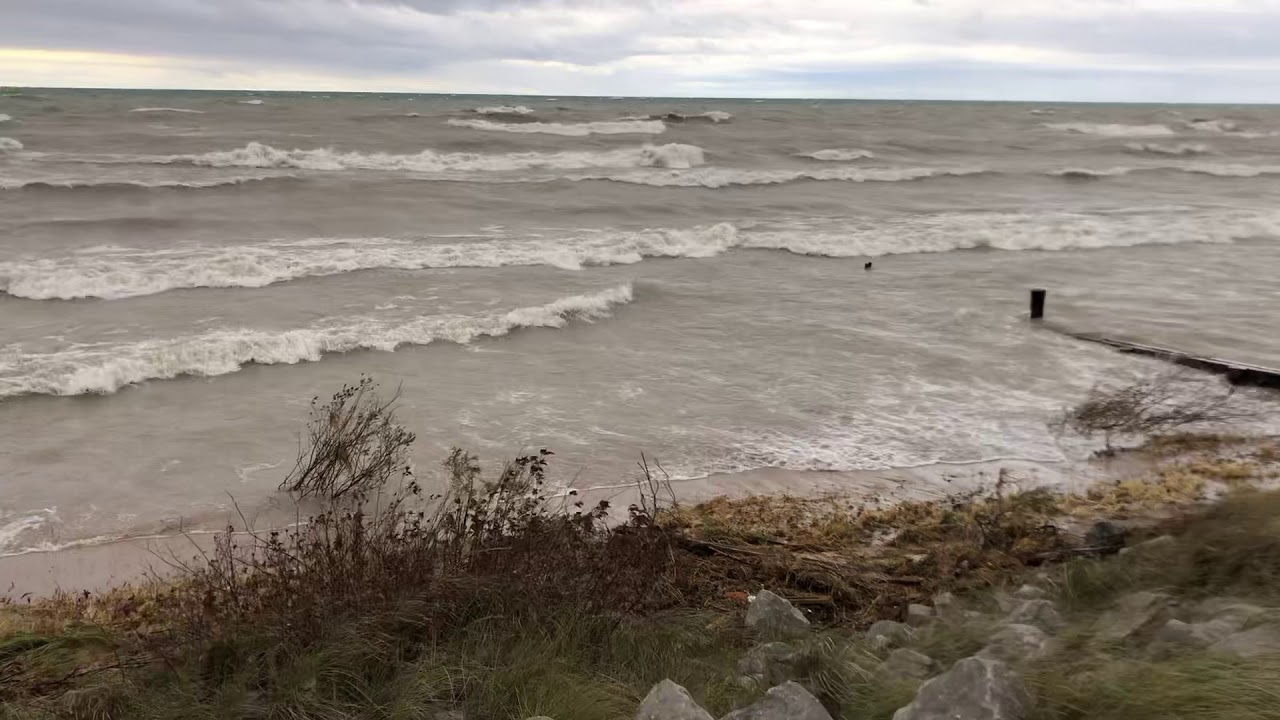 Angry Lake Michigan on October 22, 2019 near Ludington, Michigan - YouTube