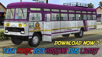 Tata Msrtc Bs3 Hirkani Bus Mod || Download Yavatmal To Mumbai Bus Livery || Bus Simulator Indonesia
