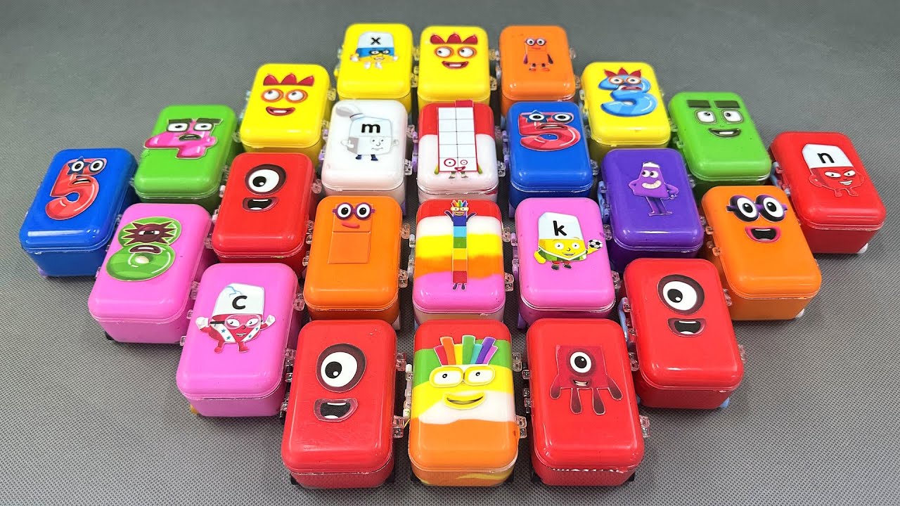 Cleaning Bright Colorful Slime Off Numberblocks, ASMR