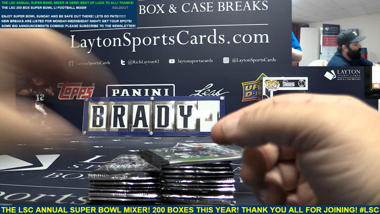 the layton sports cards super bowl li 200 box football ultra mega mixer youtube the layton sports cards