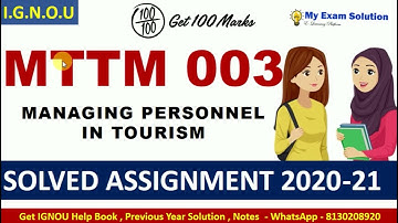 MTTM 003 Solved Assignment 2020-21 | Managing Personnel in Tourism | IGNOU Solved Assignment