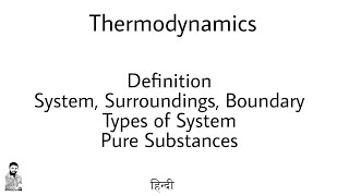 1. Thermodynamics- Definition, System, Surroundings, Boundary, Types of Systems, Pure Substances