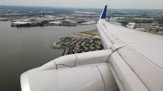 United 757-200 Stadium Visual RWY 29 Landing into Newark (+ATC)
