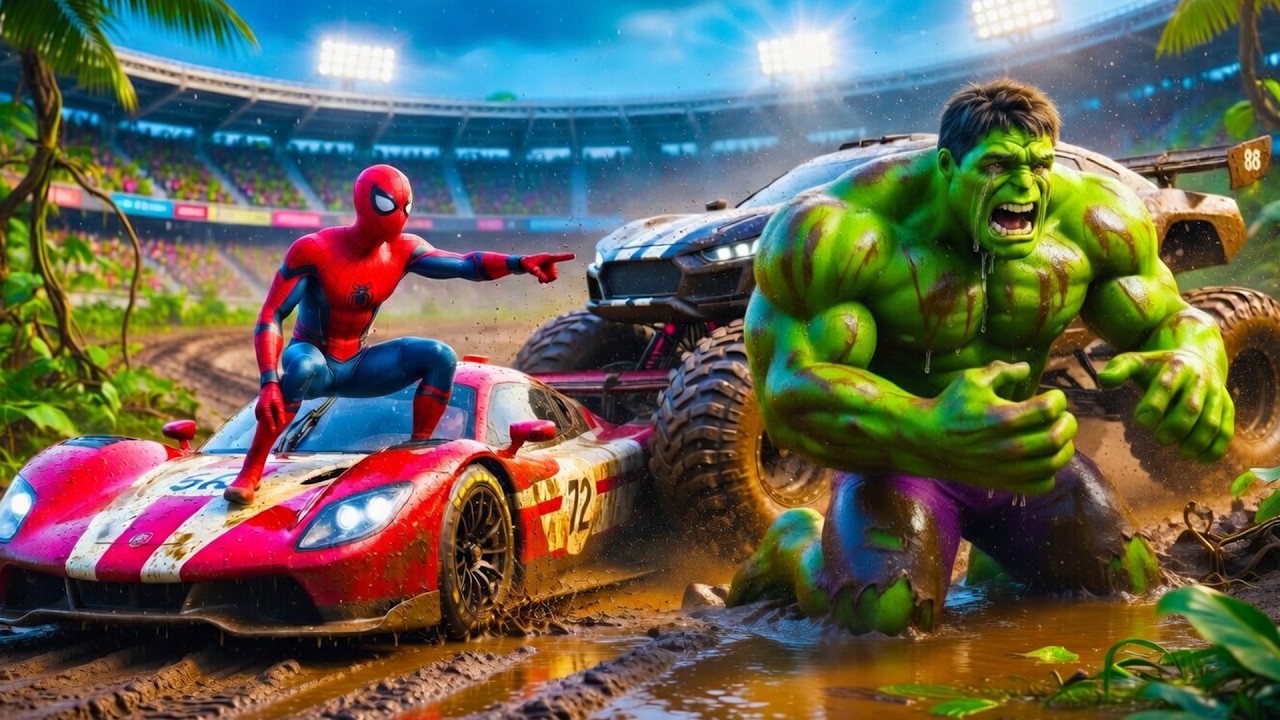 Spiderman Racing 🏎️ SPIDERMAN Wins The Brutal Open Top Car Forest Racing Championship ...