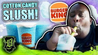 Sipping 2 Burger King Cotton Candy Cloud Slush With A Big Straw