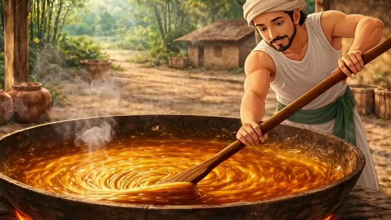 Real Jaggery Making Process | Village Life ASMR Gibhil style