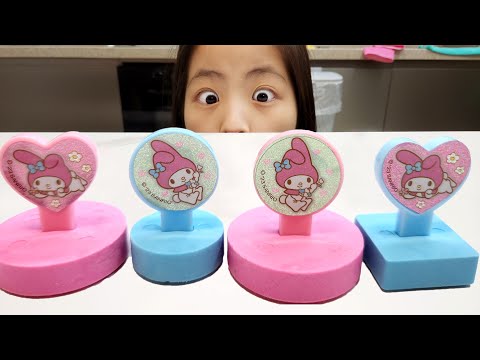 산리오 스템프? 서은이의 마이멜로디 스템프 물감놀이 ~ Sanrio Stamp Toys with paints