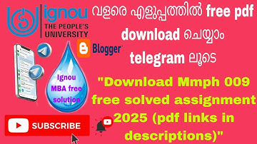MMPH 009 free solved assignment 2024 -2025 pdf links in description