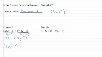 10.1c Factor Common Factors and Grouping- Binomial GCF
