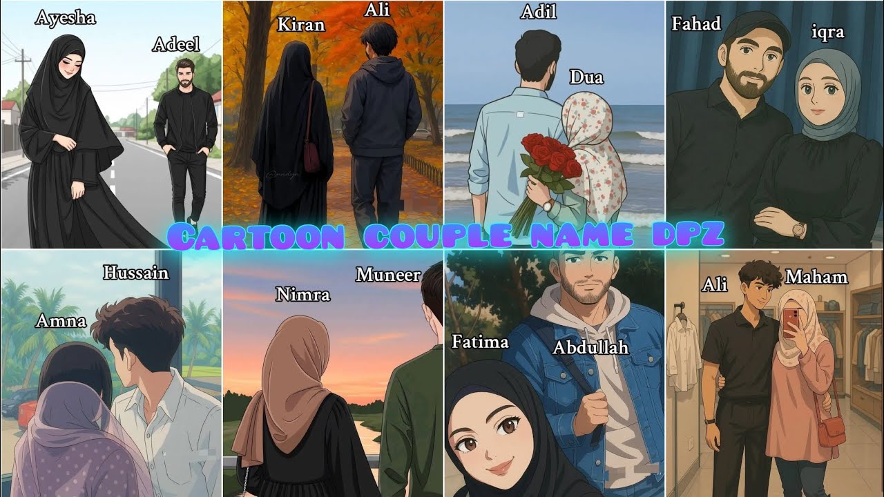 Cartoon couple DP photos♥️ Romantic couple Dpz✨ Aesthetic couple profile /  Whatsapp pics 
