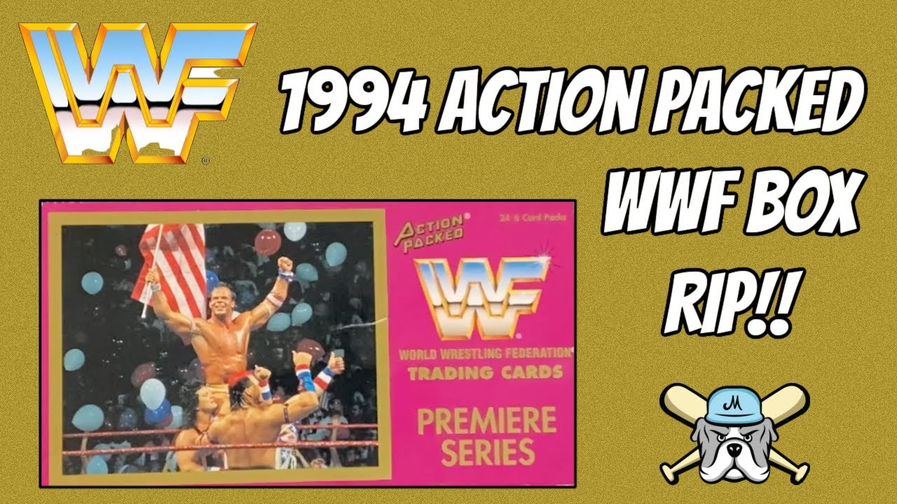 Набор коллекционных карточек WWF Action Packed Wrestling Cards 1994 года, коробка повреждена! Най...
