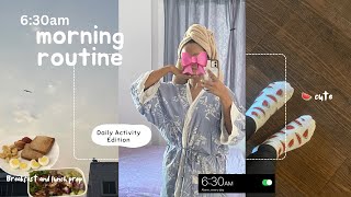 Living alone diaries 🌷| 06:30am morning routine 💌| office grwm| making breakfast 🍞 +lunch 🥡