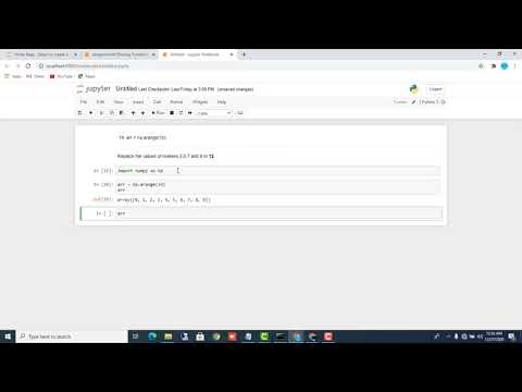 arr = np.arange(10) | Replace the values of indexes 5,6,7 and 8 to 12 |#Shaheencodingzone