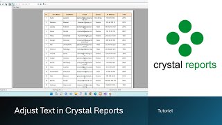 Part 3 - Adjust Text in Crystal Reports