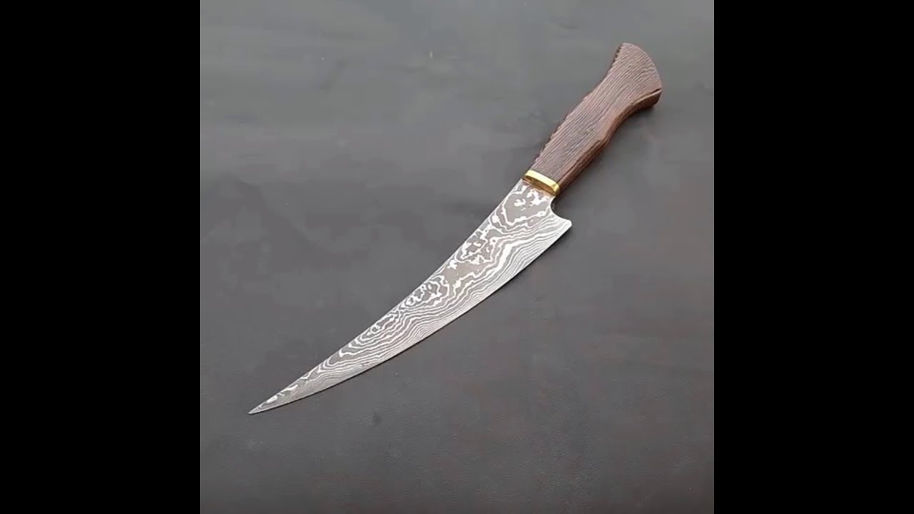 Handmade Custom Damascus Steel Fillet Knife | Huntrians