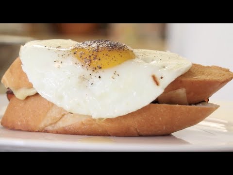 Croque madame on sourdough, from the video