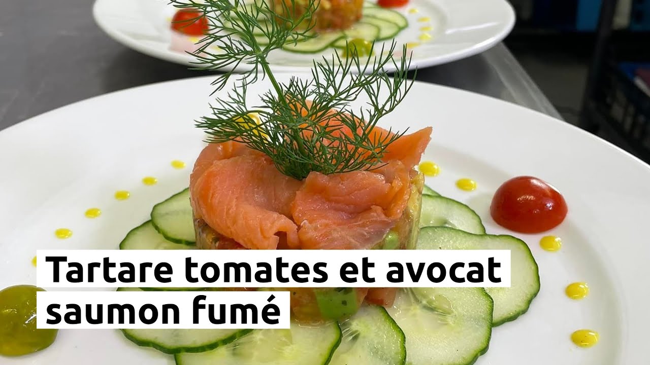 Tartare tomates et avocat, saumon fumé