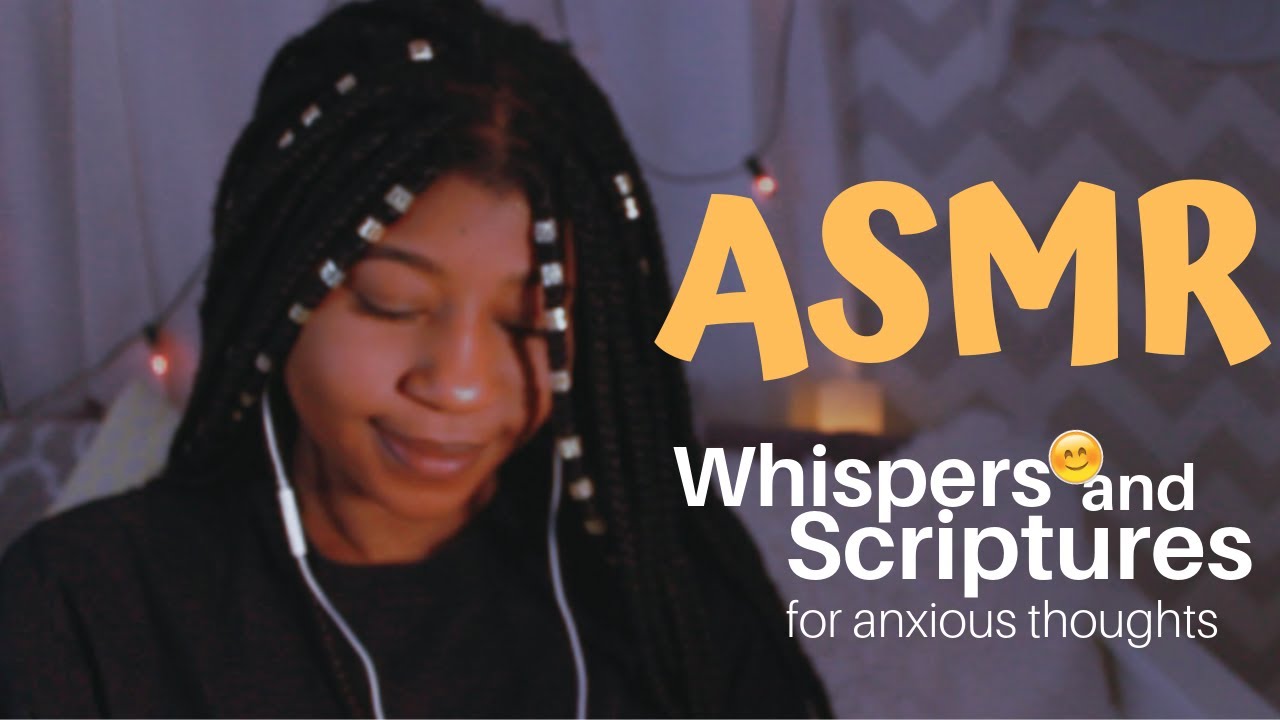 ASMR Whispers and Bible Scriptures for Anxious thoughts | Rain + White Noise + Gum Chewing