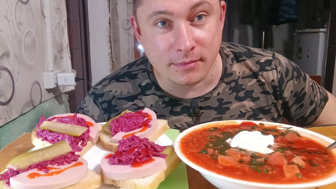 мукбанг/овощной суп с бутербродами/вкусняшки/обжор/mukbang/devoured/