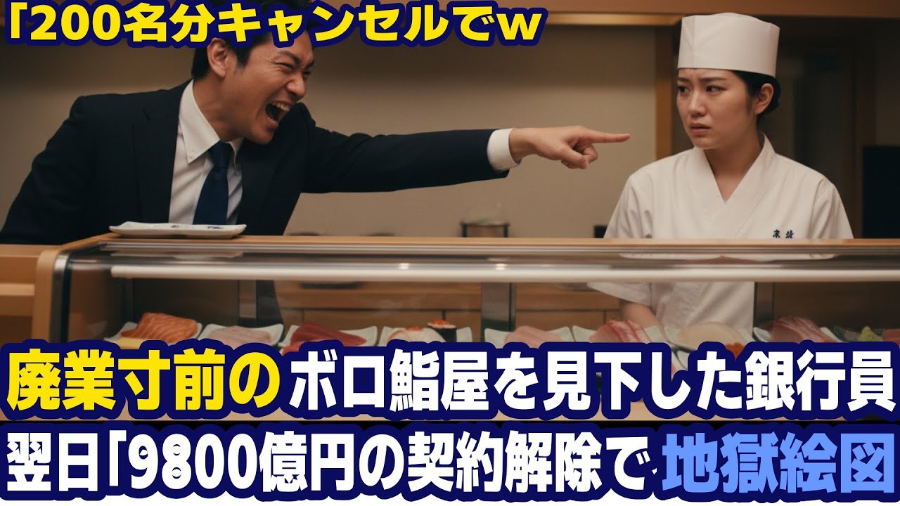 「そんな貧乏くさい寿司はいらない。200人分キャンセルね」老舗鮨屋を見下し直前でキャンセルした銀行員—翌日、その銀行の資本家社長が「9800億円の契約破棄で！」本店までもが凍りつく