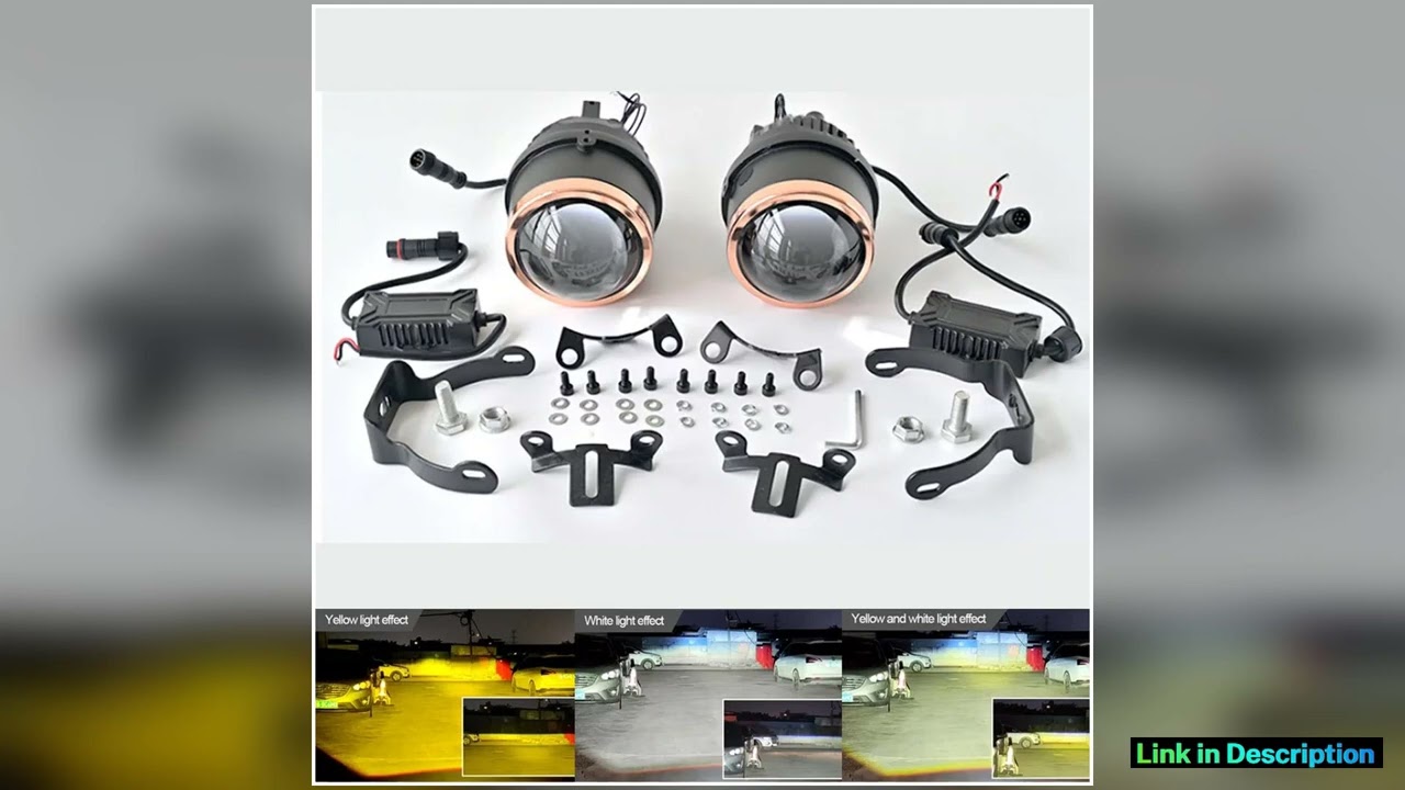 Fog LED Light Tricolor 3 Inch 4300K 3000K 6000K Bi LED Fog Lights Universal Fog Lenses Car Projecto