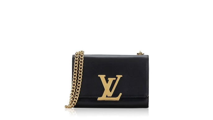 Louis Vuitton Chain Louise Clutch Leather GM Black