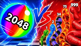 NEW Update 2026 🔥 Snake Race 3D vs Ball Run 2048 - MAX Level Challenge Gameplay screenshot 4