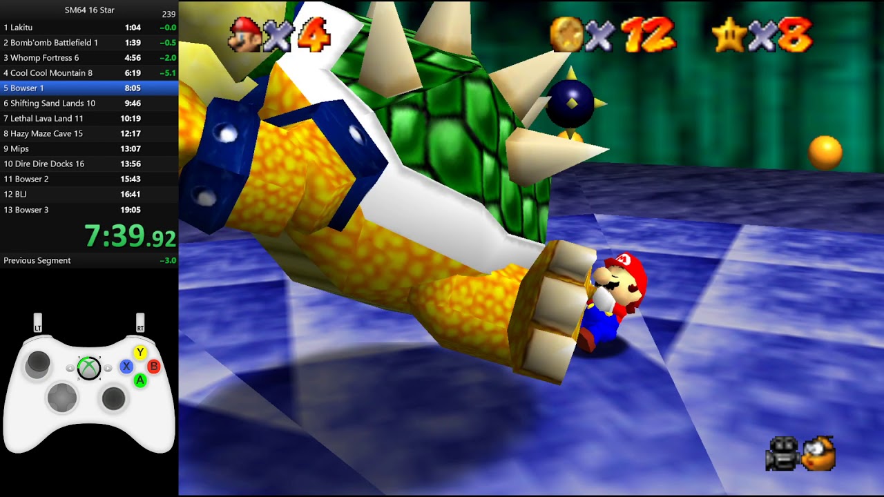 Super Mario 64 16 Star Speedrun In 18 34 YouTube