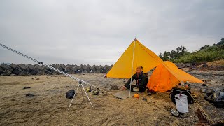 大雨なのでテント基地に引きこもって大物狙いのブッコミ放置釣り【#3】