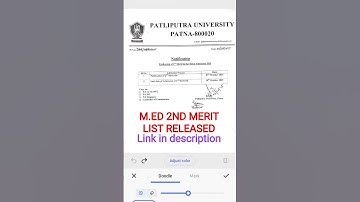 M.ED 2ND MERIT LIST RELEASED BY PATLIPUTRA UNIVERSITY. MERIT LIST LINK IN DESCRIPTION #2ndmeritlist