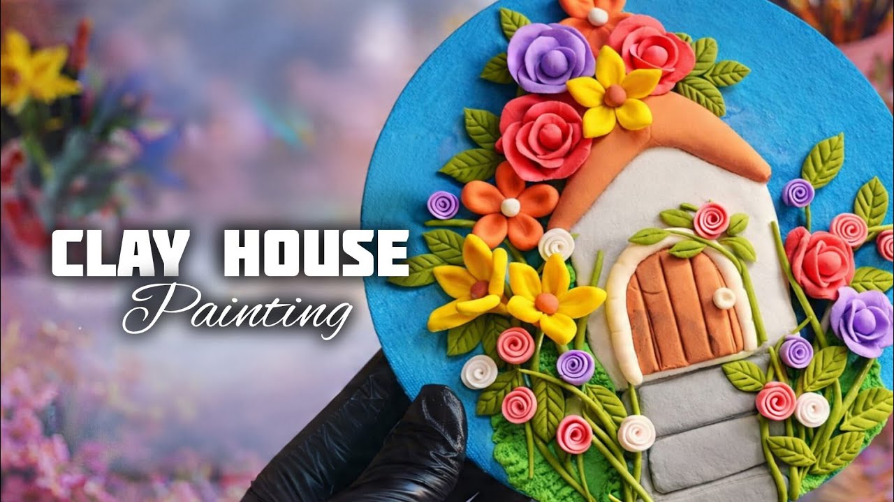 Миниатюрный домик феи из глины 🌸 | Легкое и красивое рисование по глине 🐣🌷