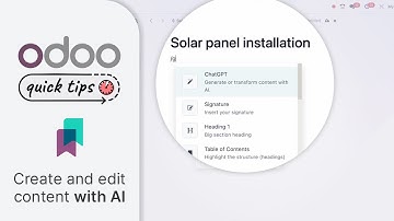 Odoo Quick Tips - Create and edit content with AI [Knowledge]