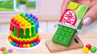 Delicious Kitkat Cake Dessert  Sweet Mini Rainbow Cake Recipe With Green Chocolate Kitkat