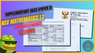 NCV MATHEMATICS L3 | FINANCE / TIMELINES | SUPPLEMENTARY 2024 (PAPER 2)