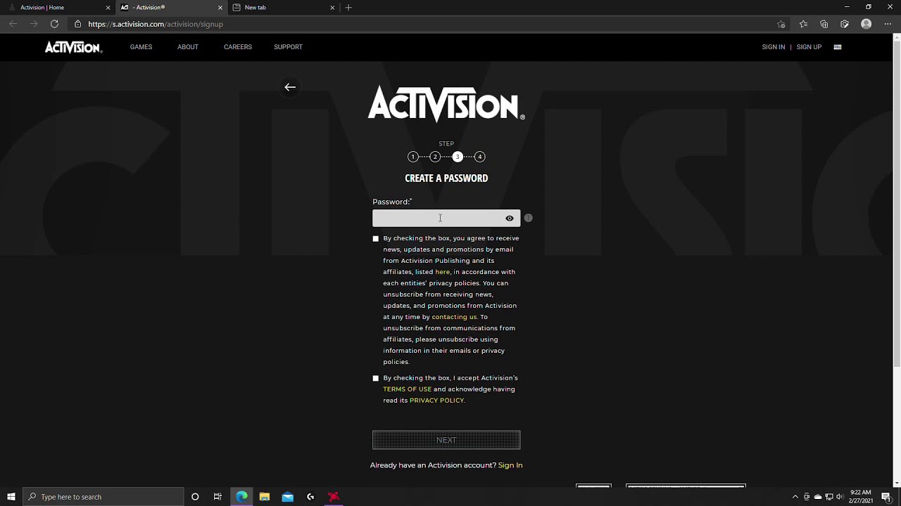 How to make an Activision account 