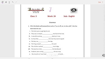 SCERT Class 5 English Worksheet Solution Week 24 (25/11/21)