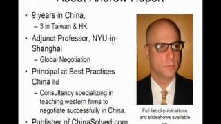 Business In China - Negotiation with Chinese (part 1 of 5).wmv