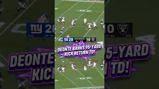 DEONTE BANKS 95-YARD KICK RETURN TD! New York Giants vs. Las Vegas Raiders #NFL #Football #Sports