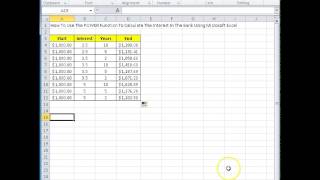 00153 - How To Use The POWER Function To Calculate The Interest In The Bank Using Microsoft Excel