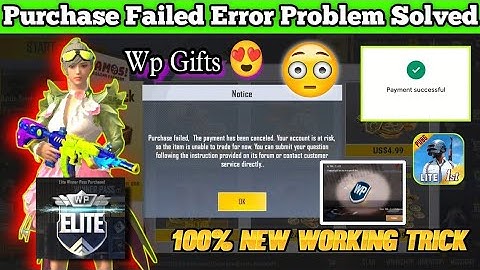 How To Solve Purchase Failed Problem In Pubg Lite | Pubg Lite Bc Purchase Problem | Pubg Lite Bc Buy