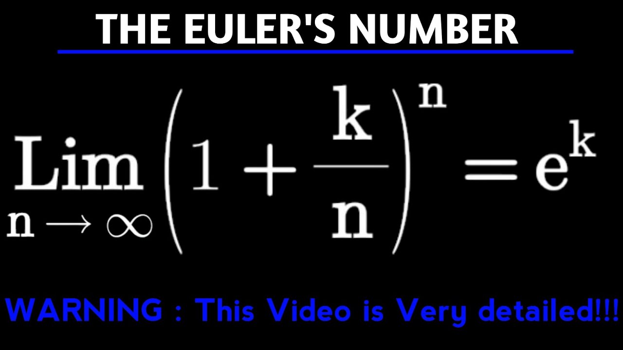 The Euler' Number, limit of functions using the Euler's number. - YouTube