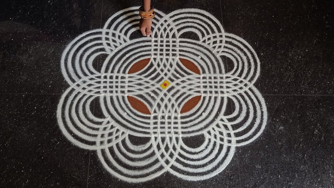 Chithirai madham special padi kolam | 6*2*2 simple lotus kolam | pandaga muggulu | Rangoli kolangal